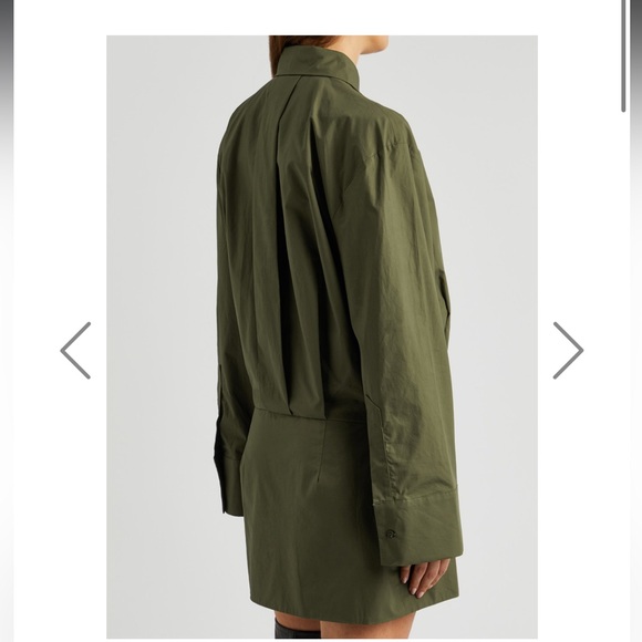 NWT AEXAE Green Cotton Shirt Dress - Picture 2 of 5